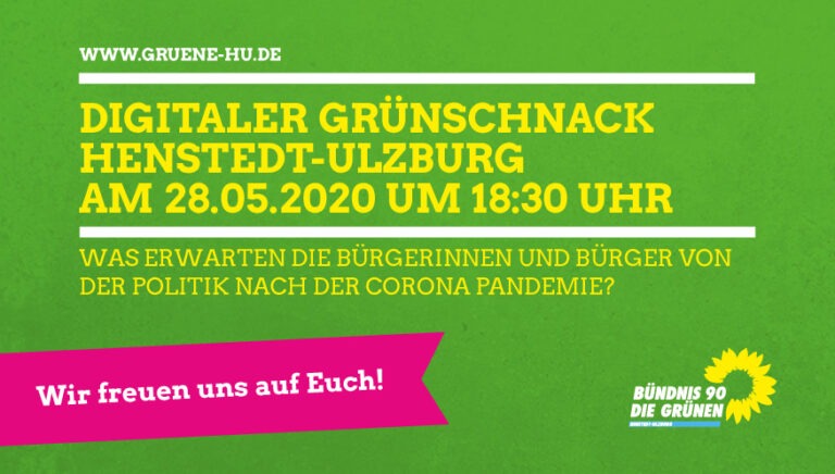 Grünschnack im Mai. Was erwarten die Bürgerinnen und Bürger von der Politik nach Corona ??