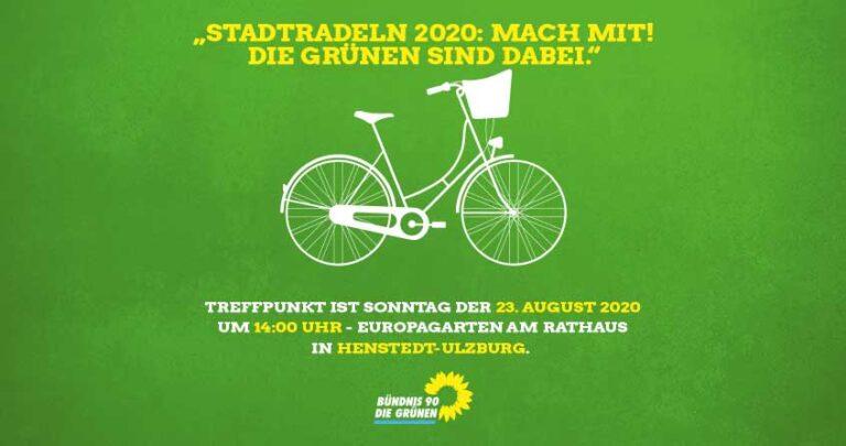 Stadtradeln 2020: Ab 23. August wird wieder geRADELT! Grüne suchen noch Mitfahrer*innen !!