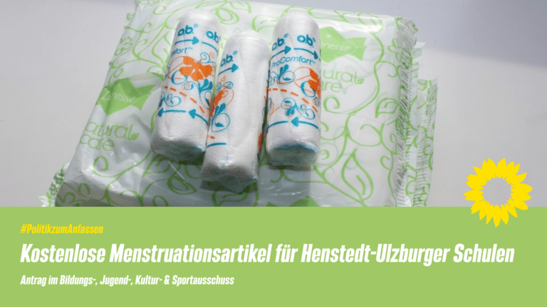 Henstedt-Ulzburger GRÜNE fordern kostenlose Menstruationsartikel auf Schultoiletten